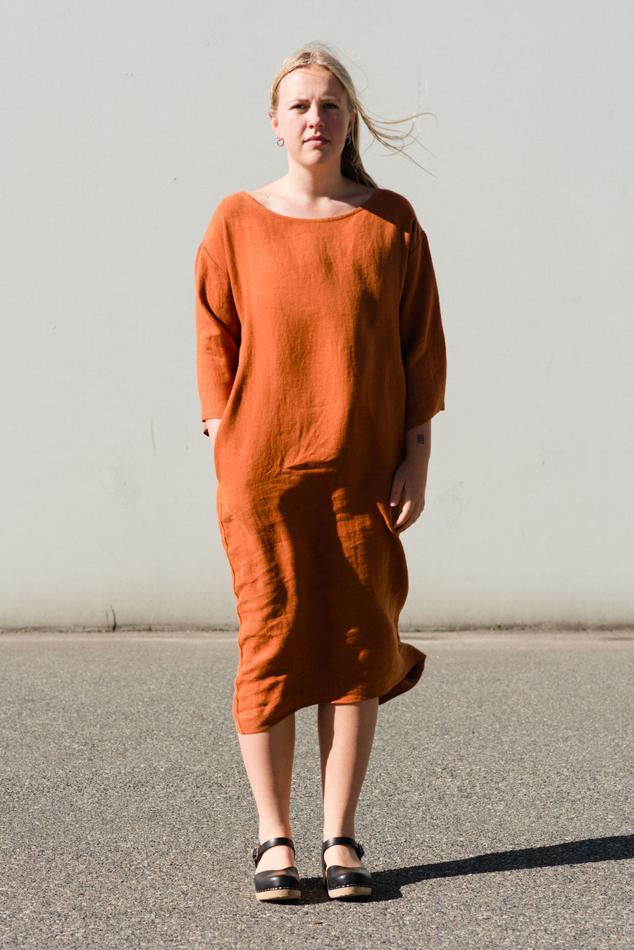 Woven Tee Dress - Long Sleeve